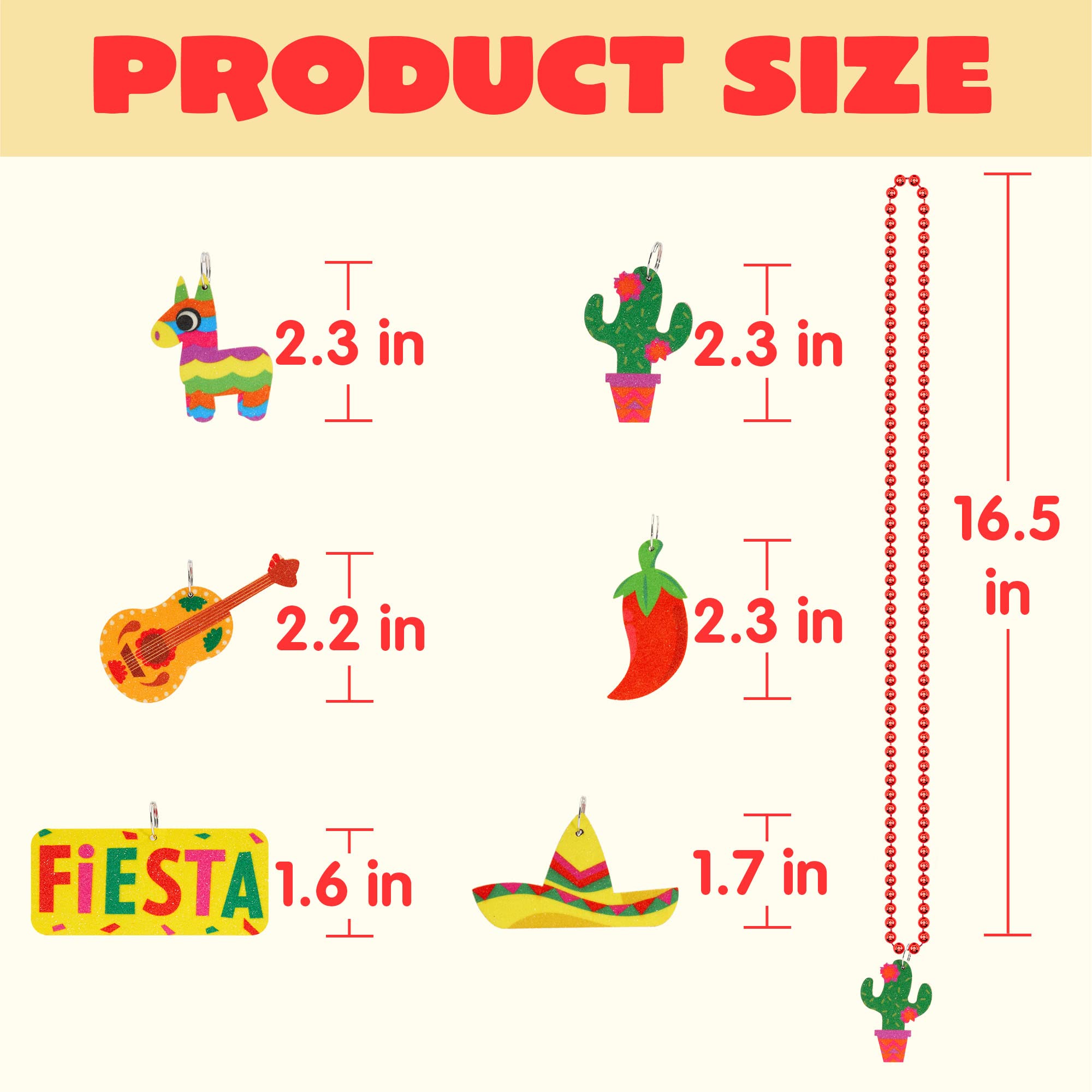 JOYIN 24 PCS Cinco de Mayo Necklaces Bead, Fiesta Beaded Necklace for Mexican Themed Bachelorette Party Favors, Taco Tuesday, Dia De Muertos Festivals, Photo Props Carnivals Event Decorations