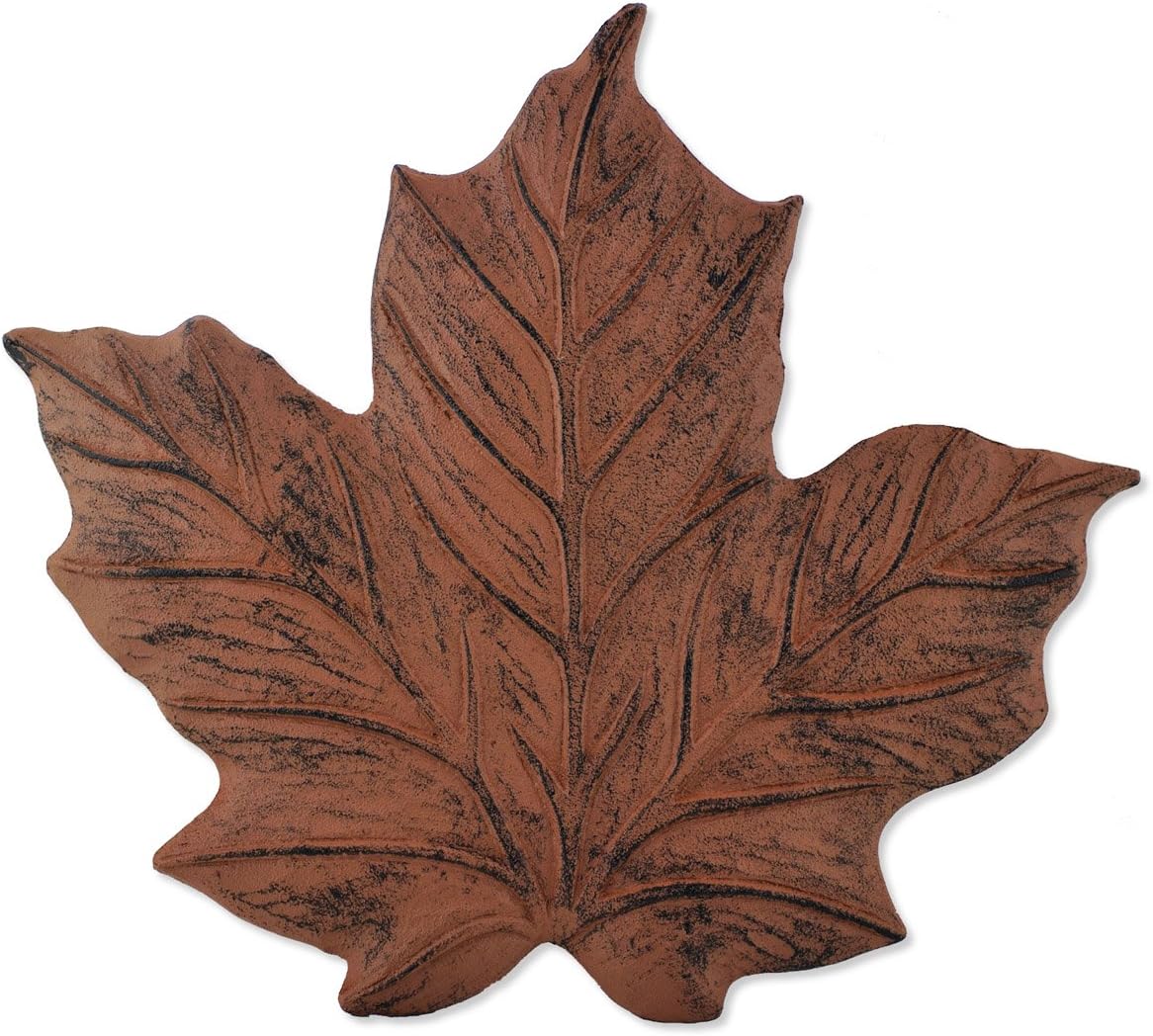 Hardscaping Materials - Sunset Vista Designs Wilderness Wonders Cast Iron Maple Leaf Stepping Stone, 11-1/2 by 12-Inch Brown