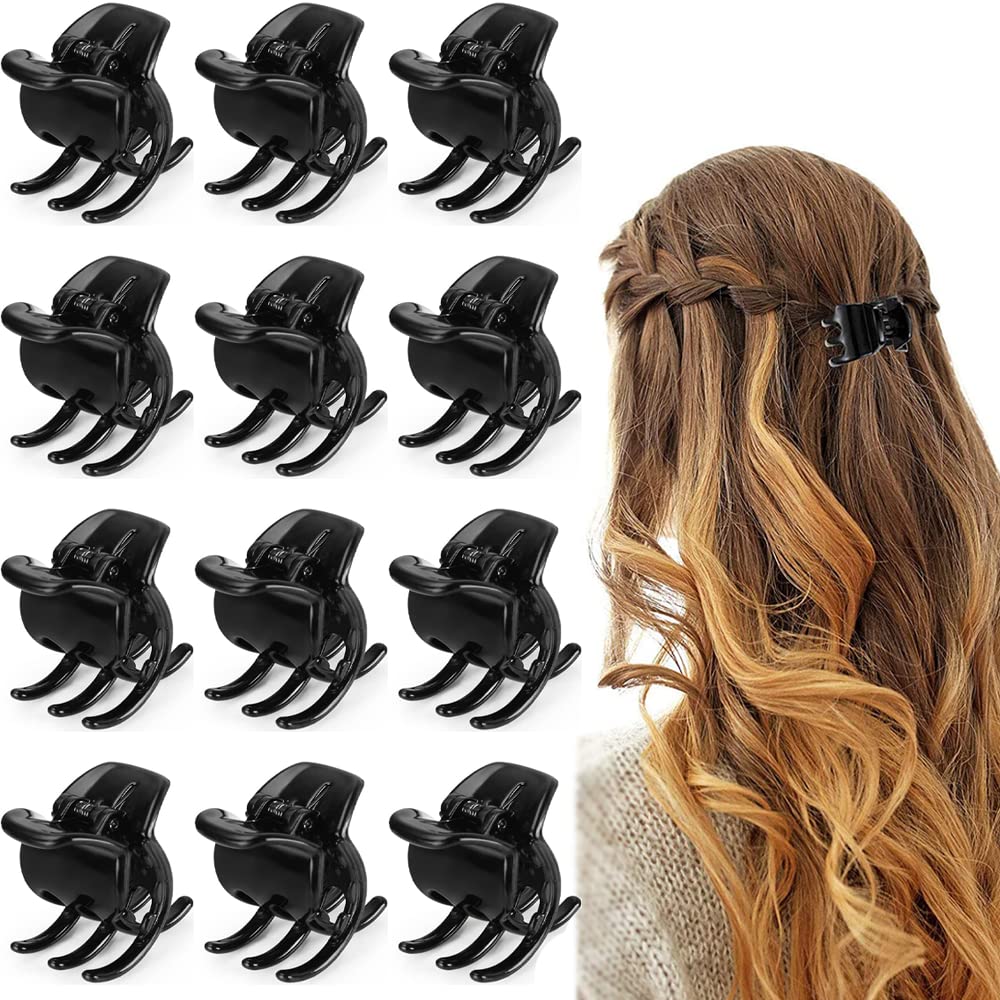 Plastic Hair Jaw Clips 12 Pieces Hair Claw Clips,Mini Hair Clips,Non Slip Hair Clip for Women Ladies Girls for Parties and Bathing