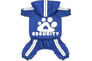 Otunrues Dog Hoodie Security Dog Clothes 4 Legs Dog Jumpsuit Sweatshirt Hoodies Soft & Warm Dog Outfit Pullover Dog Winter Clothes, Dog Sweater for Small Medium Large Dogs Cats (Blue, XX-Small)