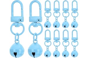 PATIKIL 10 PCS Dog Bell, Cat Bell Small Pet Collar Bells Keychain Cute Bulk Loud Jingle for Dog Collar Charm Pendant