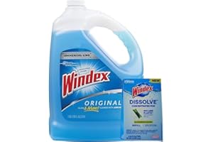 Windex 1 Gallon Refill, Glass Cleaner Refill 1 Gallon Original - With 1 Dissolve Pod - Makes 26oz