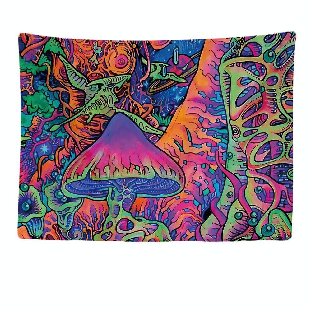 Ulticool – Bedroom Decorative Wall Tapestry - Neon Psychedelic - 200 x 150 cm Large – Fabric Wallpaper – Tapestry Aesthetic Wall - Panoramic Decoration — image 1