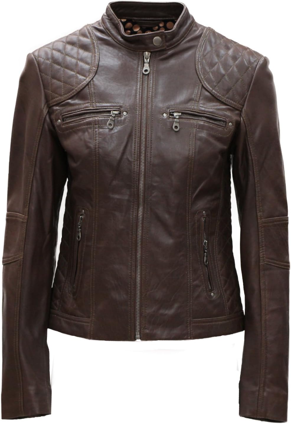 PAUL BERMAN Ladies Real Leather Biker Jacket