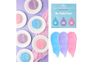 SWEETS INDEED Dye Free Food Coloring Set – 3 Bottles (Blue, Purple & Pink) 1.22 fl oz | All Natural, Free from Artificial Dyes | For Frosting, Baking, Icing & Desserts (Pastel, 3 pack)