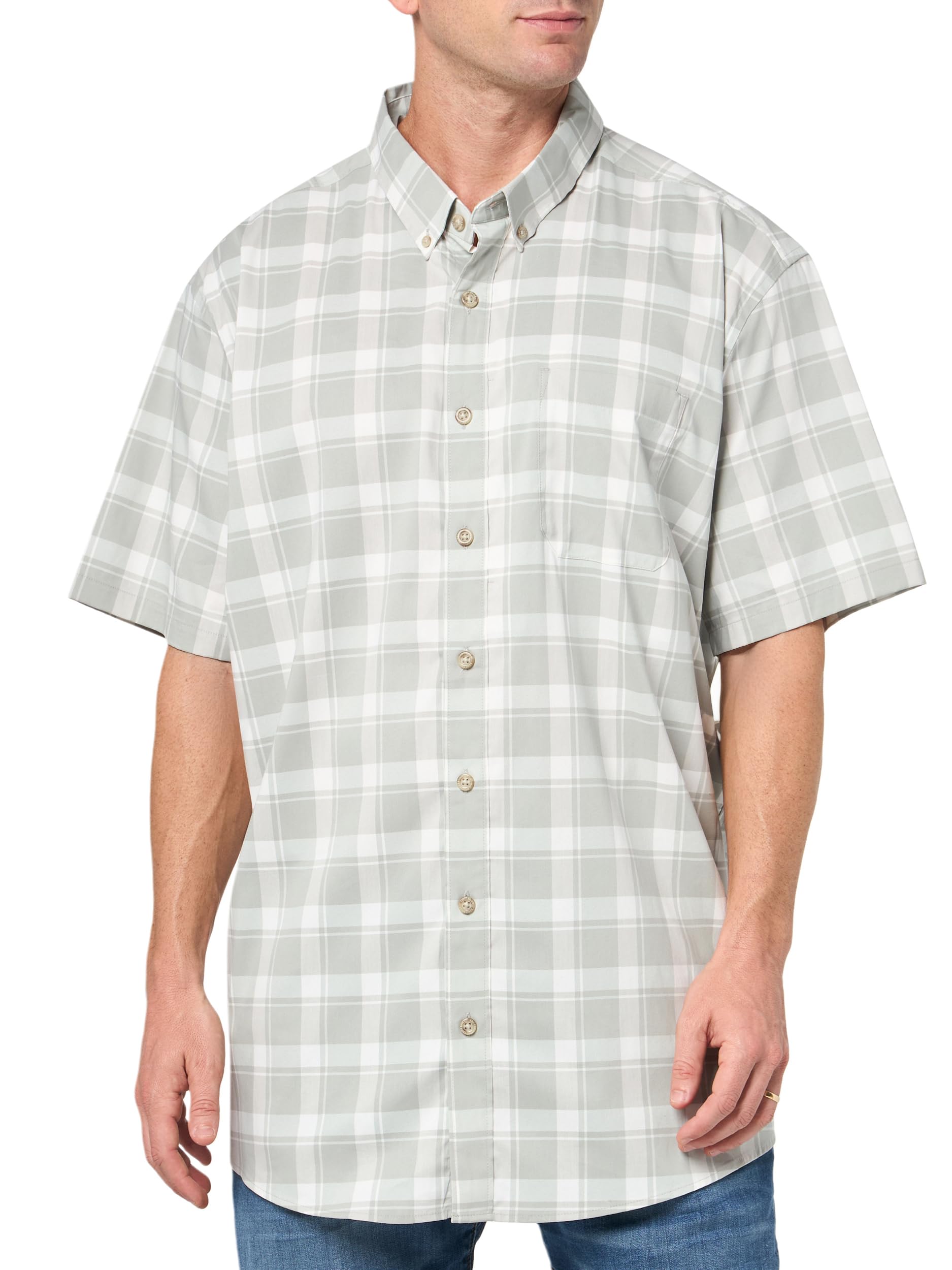 Eddie Bauer Men’s Big & Tall Voyager Flex Long-Sleeve Shirt, Herb