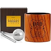 Onebttl Funny Dad Gifts, Charred Wooden Bourbon Drinking Glass, Whiskey Bourbon Gifts for Men - Wooden Old Fashioned Glass, Great Whiskey Tumblers for Men, Dad, or Brother - Number 1