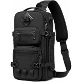 OZUKO Men's Sling bag, Crossbody Backpack Shoulder Bag | Tripod Holder for Travel, Hiking, Photography, Commuting