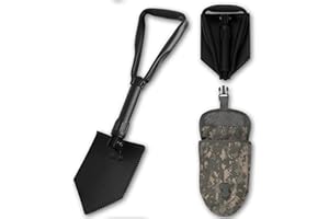 AMMO CAN MAN 2 Piece Military Grade Entrenching Tool Set – Tri Fold Metal Alloy Foldable Camping Shovel w/ACU Pouch – Compact, Multipurpose Collapsible Shovel – Versatile Survival Gear for Outdoor Enthusiasts