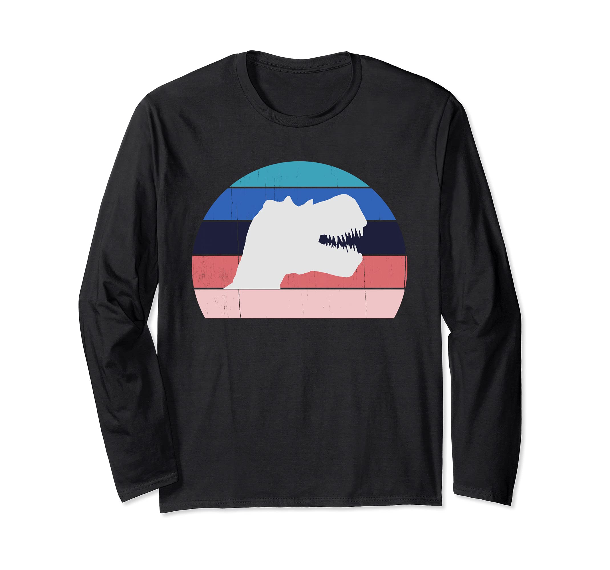 Cool 80s Retro Dinosaur - Great Dino / T-Rex TRex Sunset Long Sleeve T-Shirt