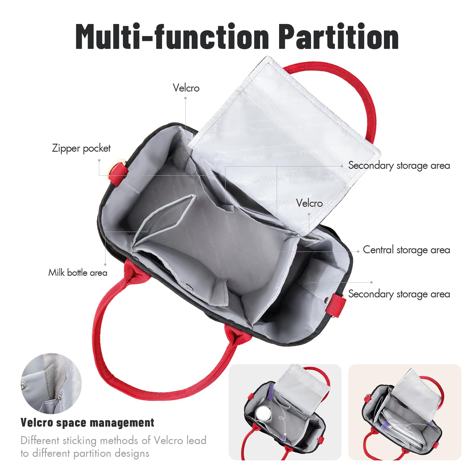 Diaper Bag Tote with Changing Pad, Baby Diaper Bag with Changing Station, Multifunction Travel Back Pack, Large Capacity Waterproof Bag