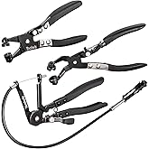 Toolwiz 3 Pcs Hose Clamp Pliers, Spring Coolant Radiator Hose Clamp Pliers Automotive Tools, Includes 27" Long Reach Wire Spr