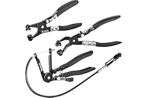 Toolwiz 3 Pcs Hose Clamp Pliers, Spring Coolant Radiator Hose Clamp Pliers Automotive Tools, Includes 27" Long Reach Wire Spr