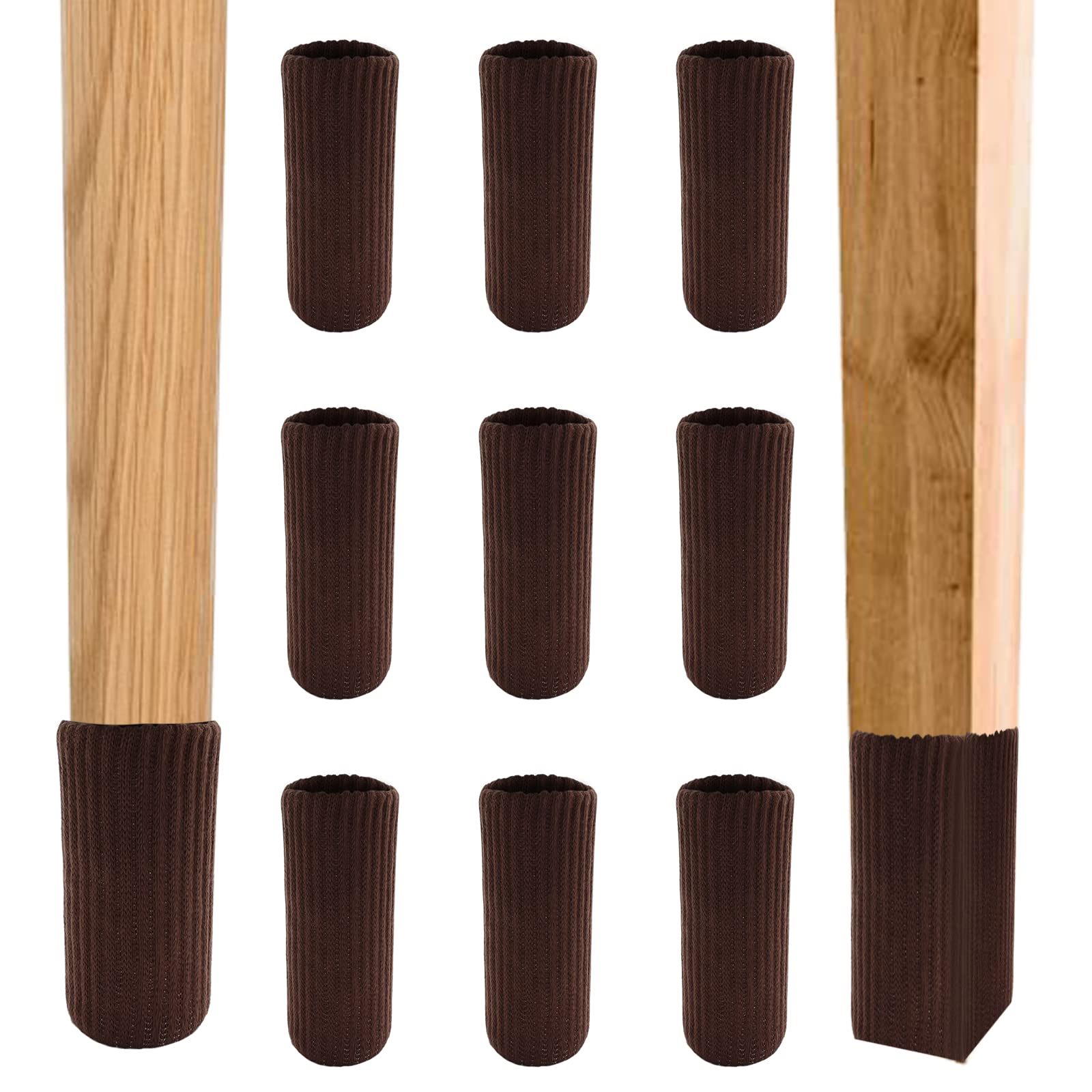 Photo 1 of 32 PCS Dark Coffee Chair Leg Socks,Chair Leg Protectors Double Thickness for Hardwood Floors, Furniture Booties Set for Moving Easily and Reduce Noise