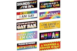 YOPPIX STUDIO YOPPIX 10PCS Gay Pride Funny Car Magnet, LGBT Rainbow Pride Prank Magnetic Bumper Sticker for Adult Waterproof Magnetic Car Stickers for Vehicles and Trucks Reusable Magnet Sticker for Fridge