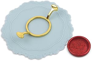 KRASTMON Metal Wax Seal Mold, Round Wax Seal Stamp Mold with Silicone Waxing Mat for DIY Craft, Envelopes, Gifts and Wine Packaging