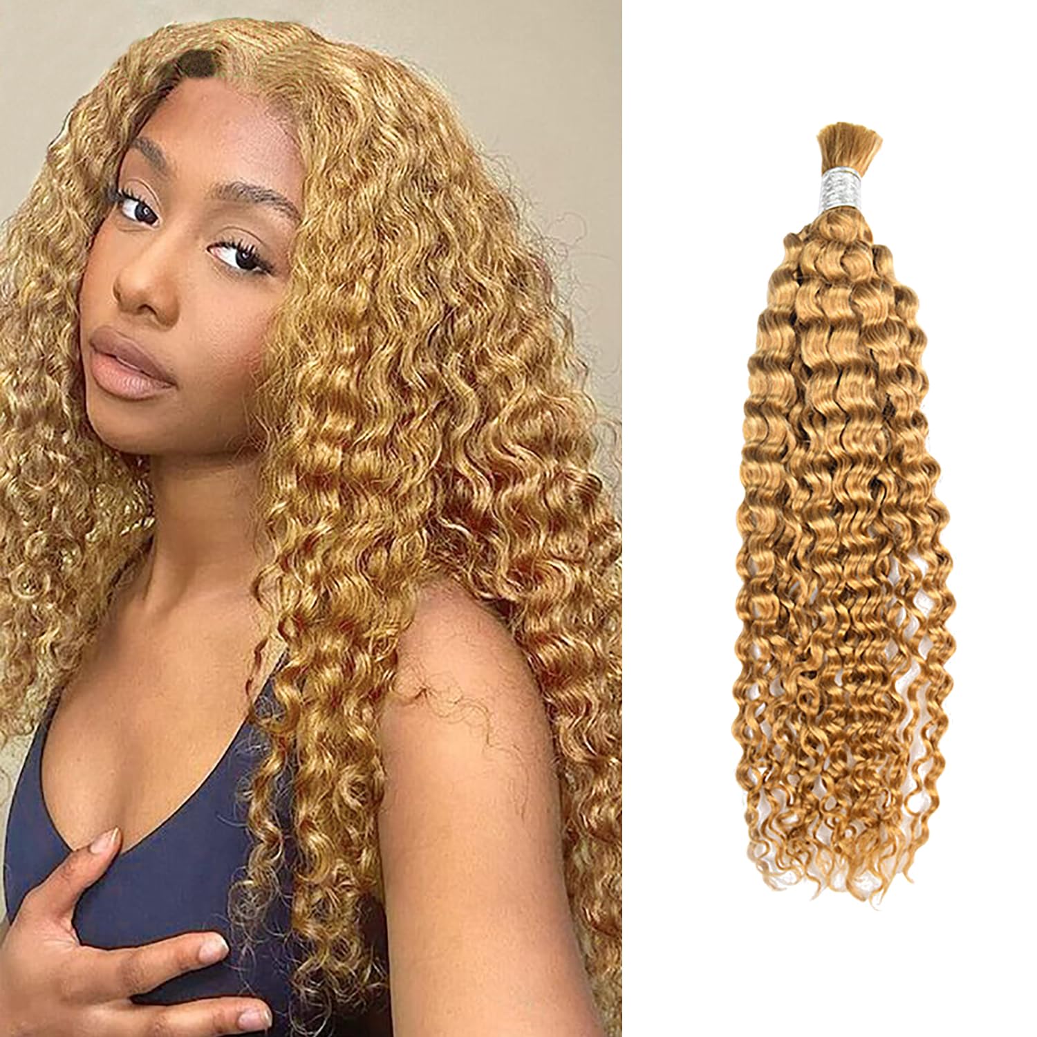 18 Inch Human Hair For Braiding Hair Bulk Braid Extensions Deep Wave Boho Human Braiding Hair No Weft Micro Braiding Human Hair 100g