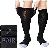 Ioryzek Diabetic Socks Extra Width Non Binding 2 Pairs Bariatric Sock Neuropathy Hospital Swollen Socks Men Women Lymphedema Socks (US, Alpha, One Size, Regular, Regular, Black-2Pairs)
