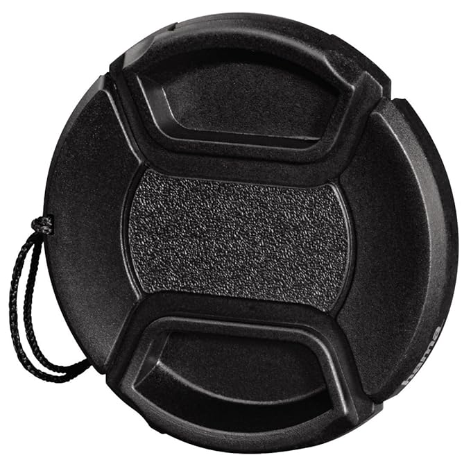 Hama Objektivdeckel für 62 mm Objektiv, Sicherungskordel, Smart Snap, Schwarz