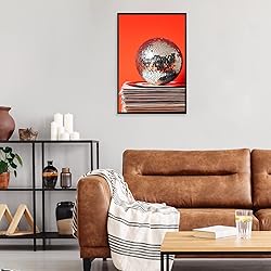 Vintage 70s Disco Ball Wall Art Posters Trendy Red