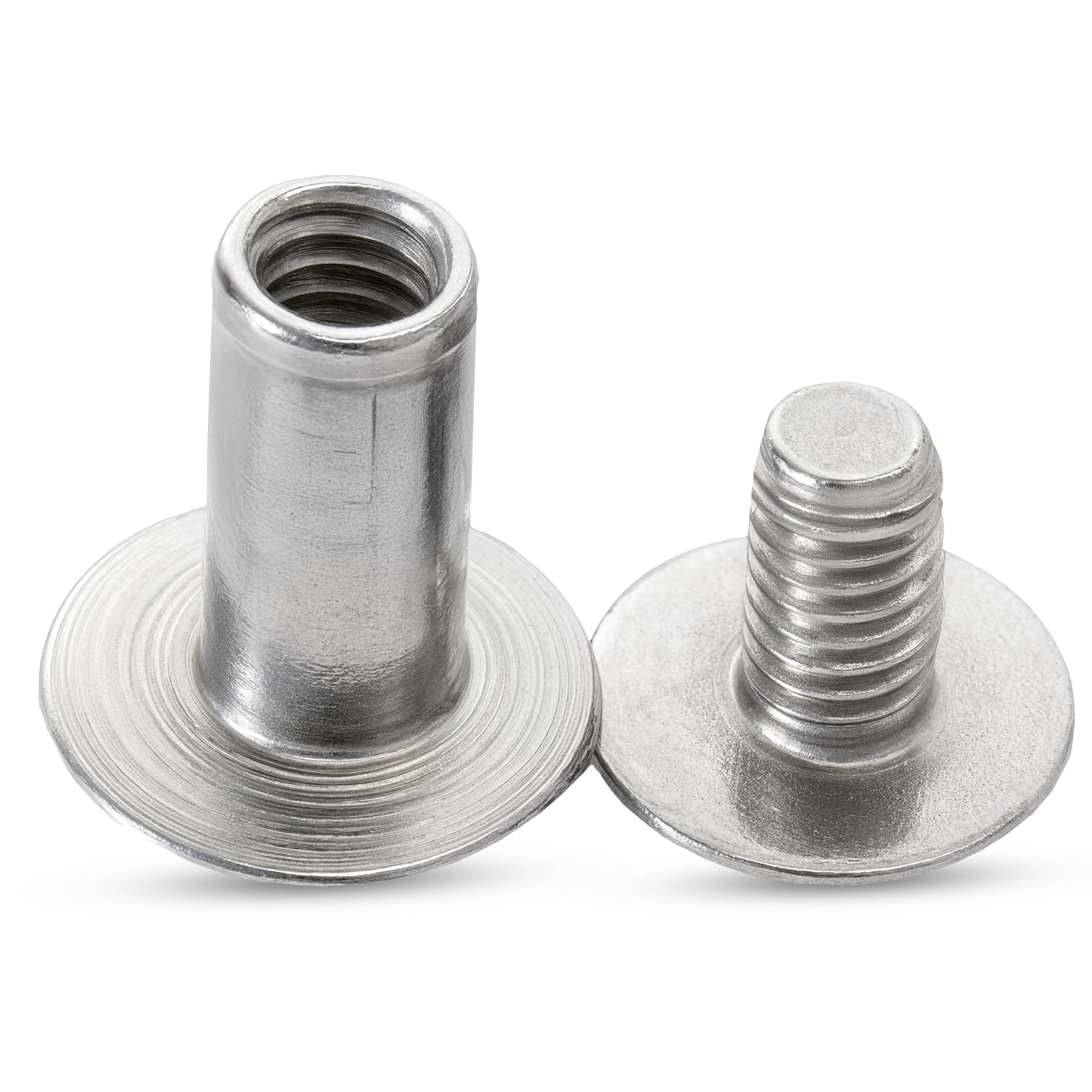 WedDecor Long Chicago Rivet Binding Screws Nails Rivets Cross Head Button Rivets Round Flat Head Stud Screw for DIY Leather Decoration, Bookbinding, Photo Album Binding Silver, 10mm x 20mm, 10pcs