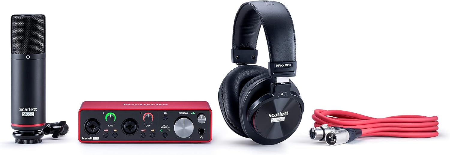 Focusrite Scarlett 2i2 Studio 3rd Gen USB Audio Interface Bundle for the Songwriter with Condenser Microphone and Headphones for Recording Streaming and Podcasting - Image 4