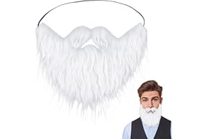 Yan Dream Fake Beard and Mustache with Elastic Band for Men Cosplay Halloween Fake Beard Facial Hair for Costume Party