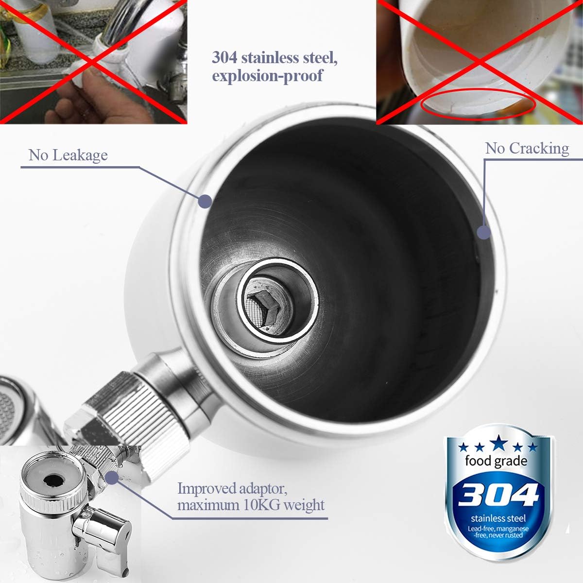 Engdenton Stainless Steel Water Filter Cartridge Replacement, Kitchen Filtration(for Stainless Steel Filters ASIN: B07DCMD991): Home & Kitchen