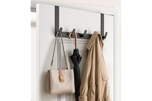 KitchLife Over The Door Hooks Hanger with 7" Extended Arms, Fits 1-3/4" Door Thickness, L18C, Bathroom Accessories and Towel 