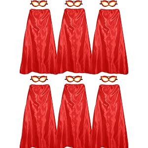 Super Hero Capes and Masks Bulk for Adults 6 Pack Halloween Group Costumes | Superhero Costumes for Women Men Team Building C