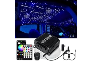 AZIMOM 2-in-1 Twinkle Meteor Fiber Optic Starlight Headliner 550pcs 0.03in 13.1ft Twinkle Stars+240pcs Shooting Star Sound Mo