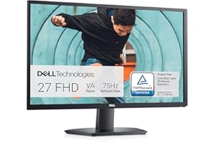 Dell SE2722HX Monitor - 27 inch FHD (1920 x 1080) 16:9 Ratio with Comfortview (TUV-Certified), 75Hz Refresh Rate, 16.7 Million Colors, Anti-Glare Screen with 3H Hardness - Black