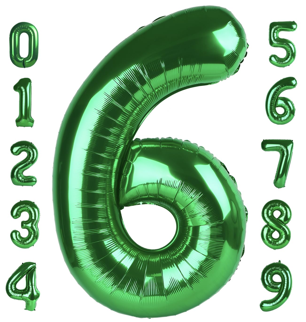 Photo 1 of Number 6 Balloon 40 Inch, 6th Birthday Balloon for Boy Girl, Dark Green 16 60 61 65 Numbers Balloons Birthday Party Wedding Events Decorations