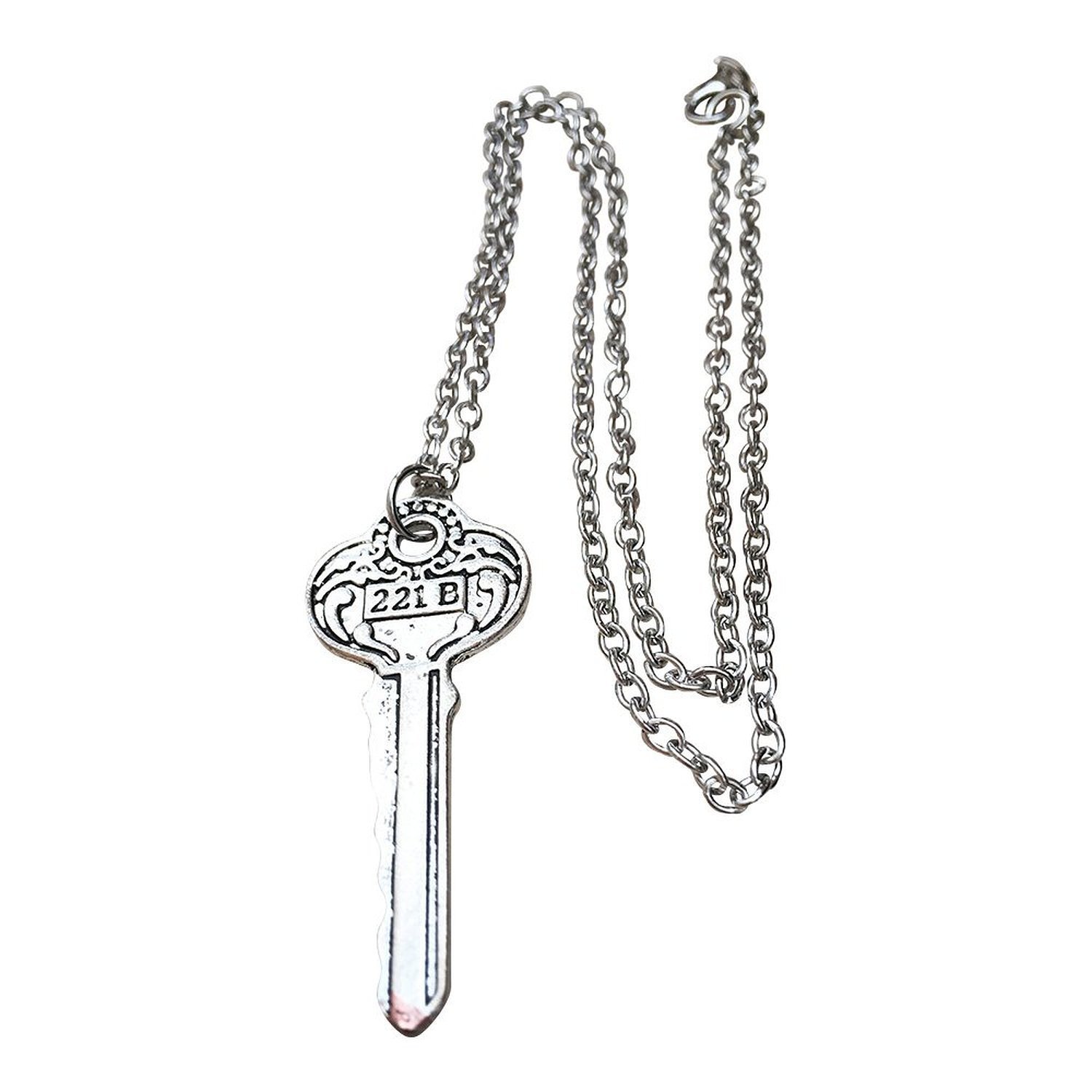 Sherlock Holmes 221B Key On Chain Necklace Costume Accessory