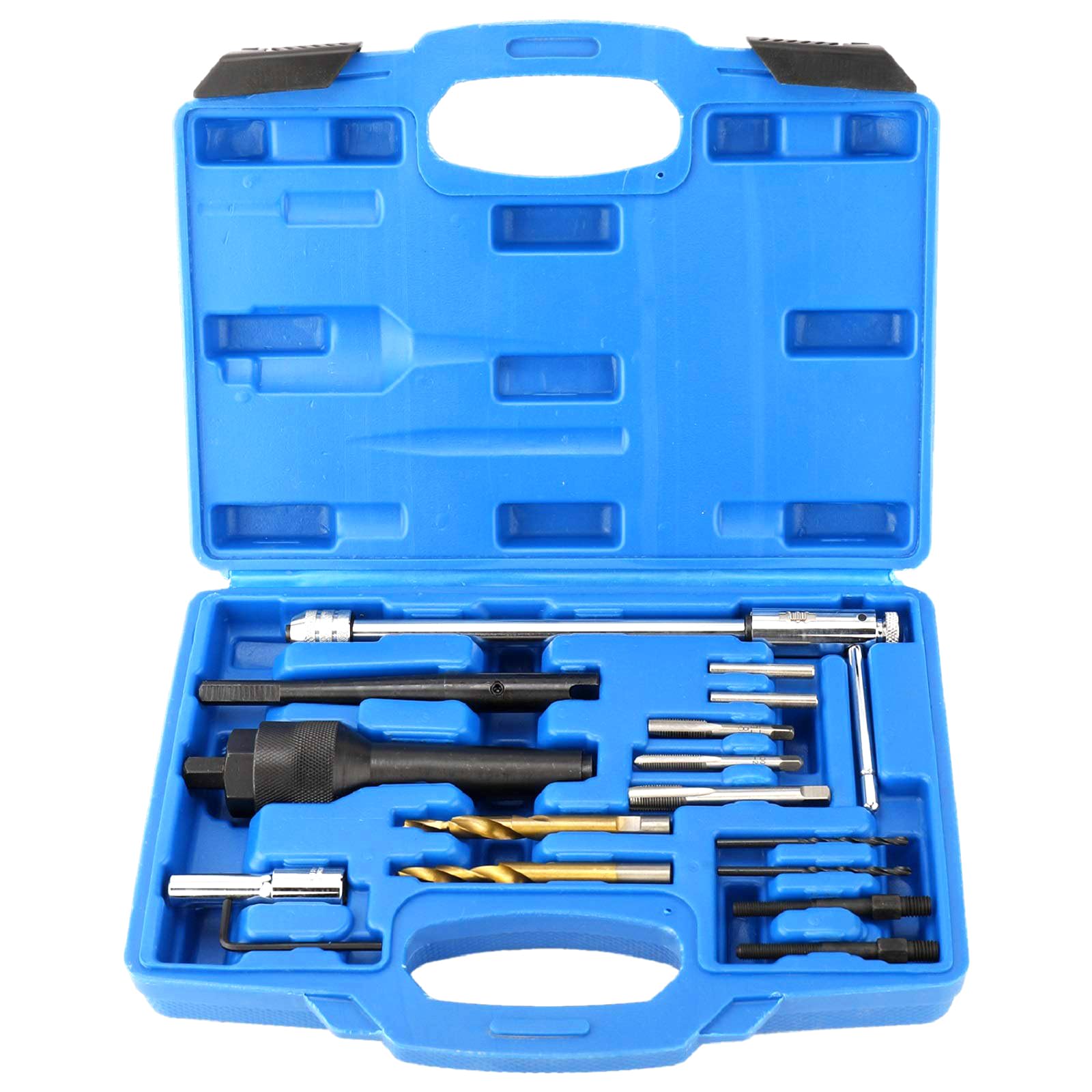 FreeTec 16PCS Glow Plug Removal Tool, 8 mm 10 mm Damaged Glow Plug Extractor Kit, Diesel GlowPlug Remover Thread Repair Tool Set for Cylinder Heads