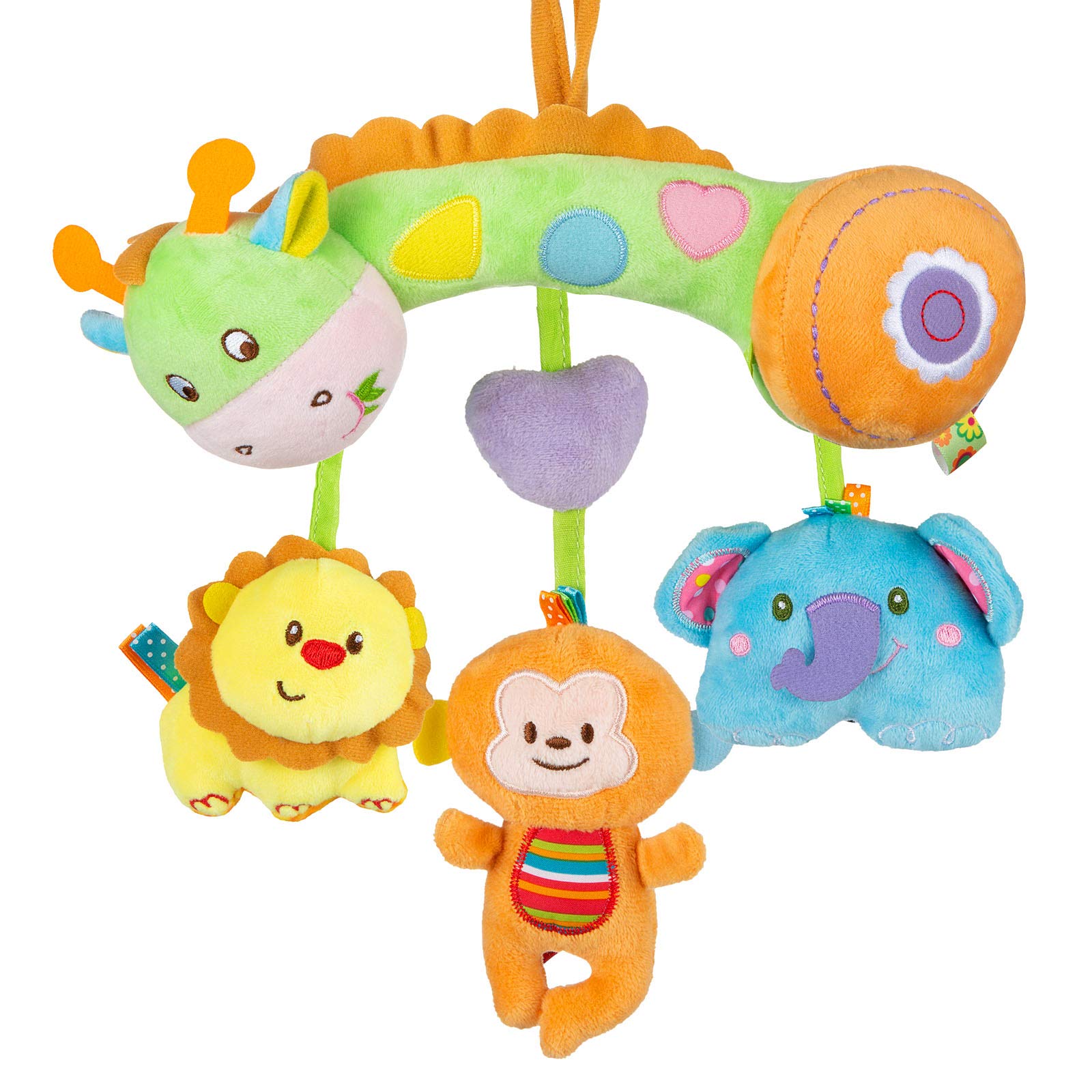 MOOKLIN ROAM Baby Pram Toy, Spiral Bed Pram Toy with Teething Ring, Educational Toy Gift for Newborns and Toddlers (Giraffe)