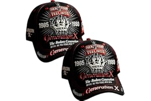 Generation X Print Casual Hat, Funny Fuck Your Feelings Middle Finger Challenge Hat, 1965-1986 Proud Gen X Member Caps