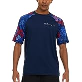 Champion Rash Guard for Men Short Sleeve, Mens Swim Shirt, Sun Shirt UPF+ 50 UV Protection, SPF Quick Drying Rashguard