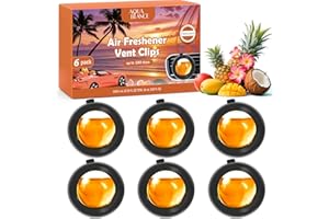 AQUA BLANCE Car Air Freshener Vent Clips, Hawaiian Scent, 6 Pack, Long Lasting Scent Up to 180 Days, Car Fresheners for Women, Car Vent Clip for Men