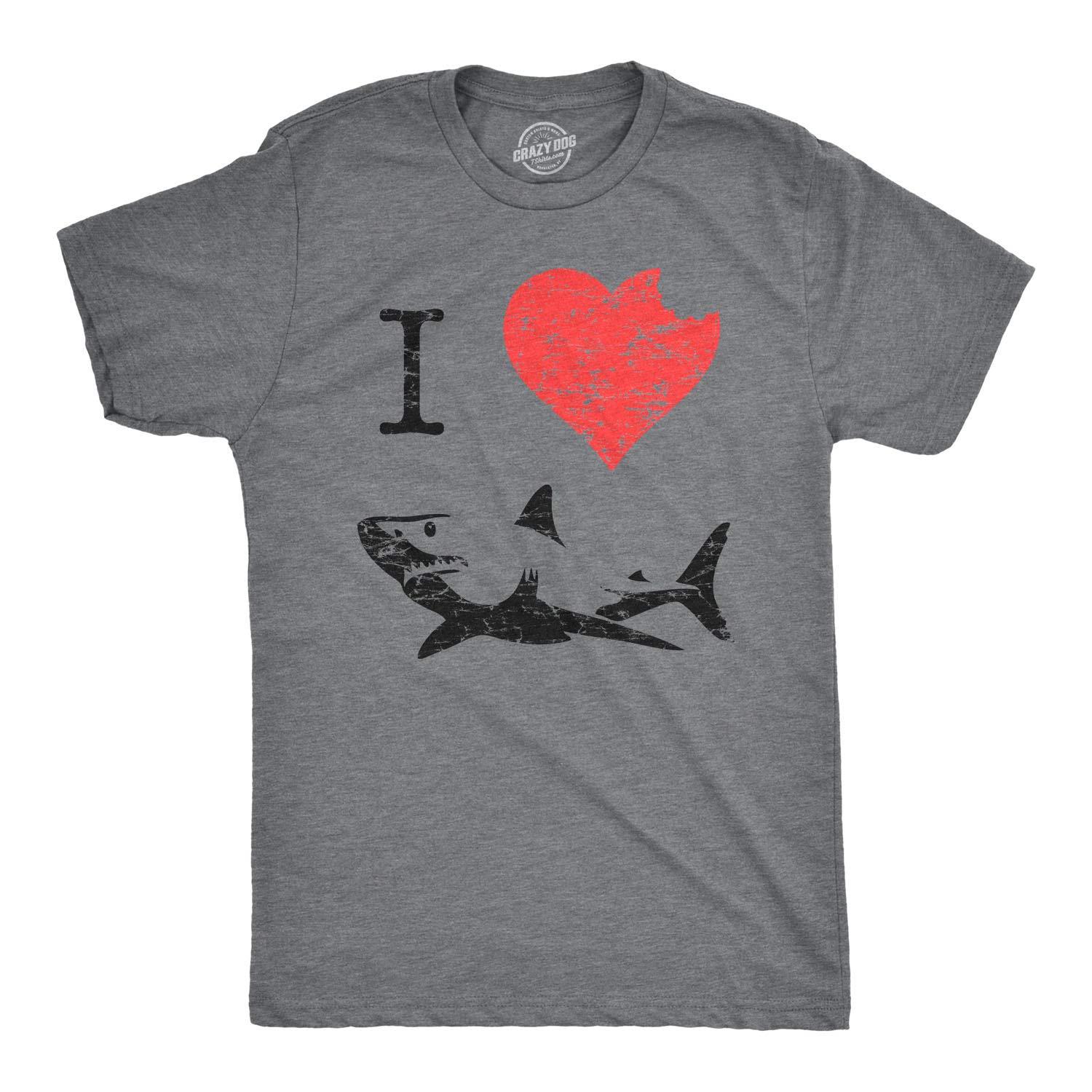 I Love Sharks T Shirt Daddy Shark Funny Graphic Tee Gift For Dad Vintage Tee