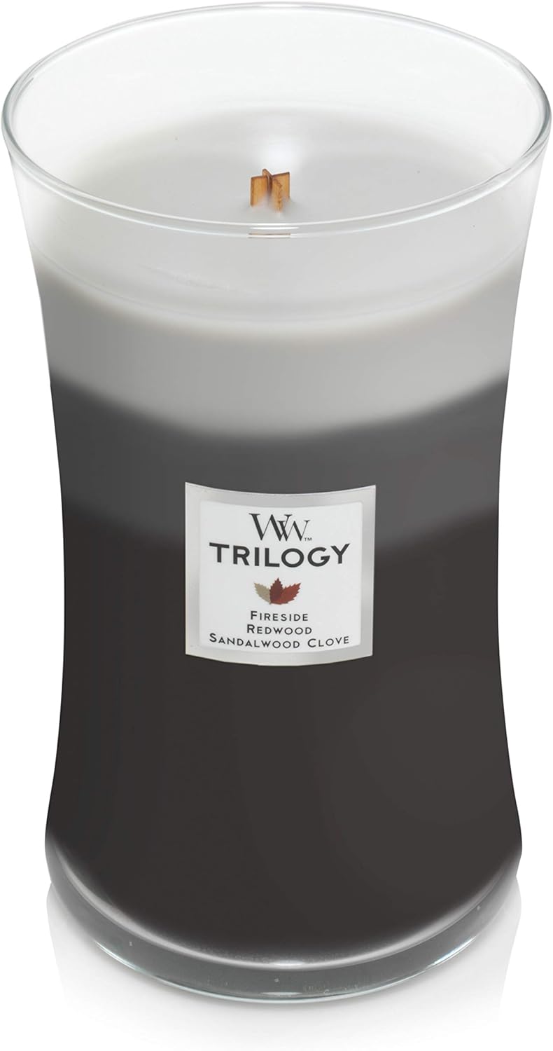 WoodWick Large Hourglass Scented Trilogy Candle, Warm Woods - Image 3