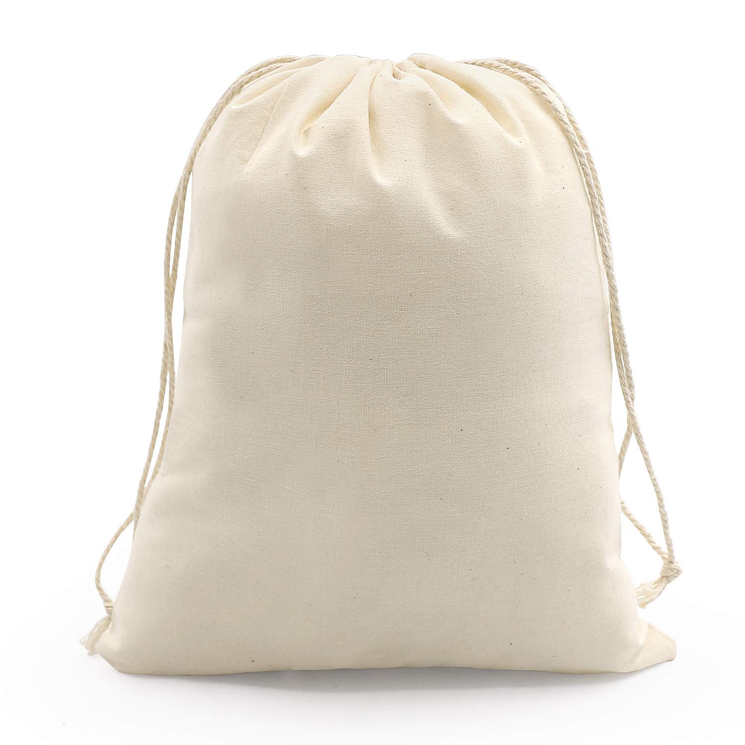 SumDirect 20Pcs Cotton Muslin Bags, Large White Cotton Bag Gift Pouch with Drawstring Reusable Packing Storage Bags for Wedding, Party, Birthday(20x25cm)