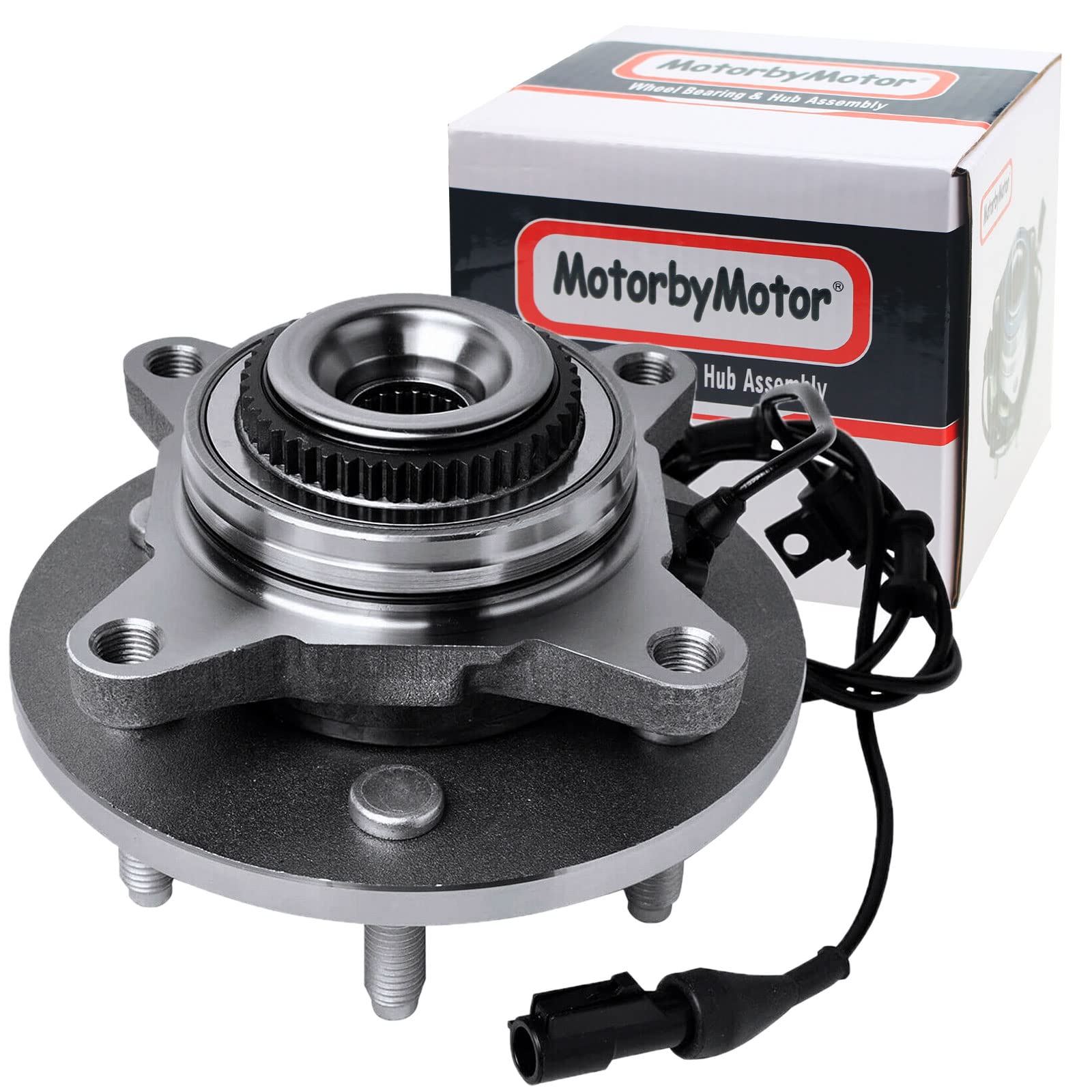 Photo 1 of MotorbyMotor 515079 Front Wheel Bearing and Hub Assembly 4WD with 6 Lugs Fits for Ford F-150, Lincoln Mark LT Navigator Low-Runout OE Directly Replacement Hub Bearing w/ABS