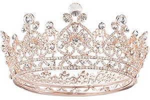 Sunolga Crown Women Girls Rhinestone Womens Vintage Tiara Queens Birthday Pageant Costume Crown Bridal Crowns for Wedding Halloween
