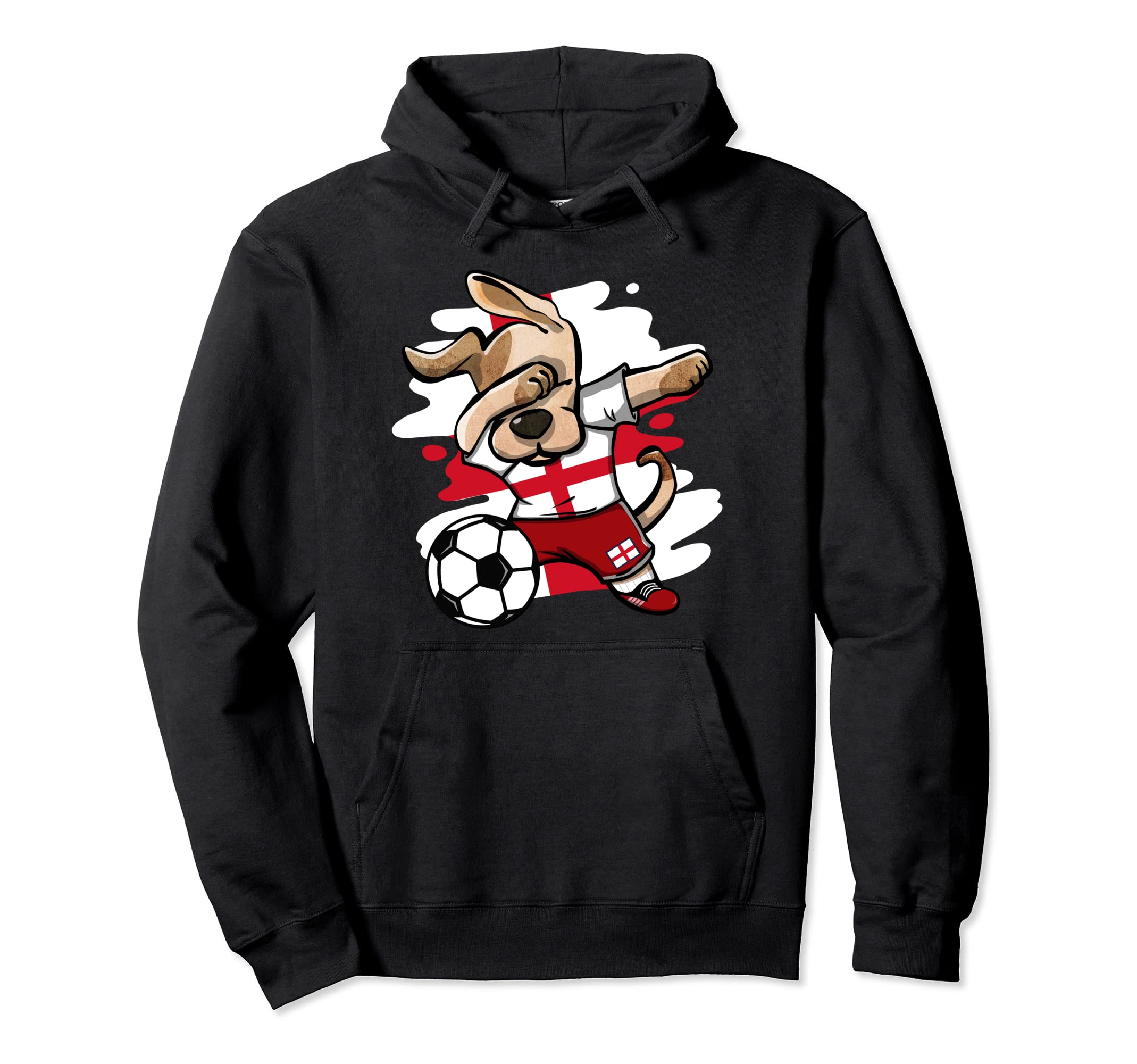 Dabbing Dog England Soccer Fans Jersey English Flag Football Pullover Hoodie