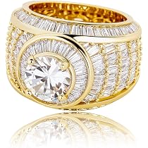 TOPGRILLZ Geometric Iced Out Simulated Diamond Cluster Wedding ...