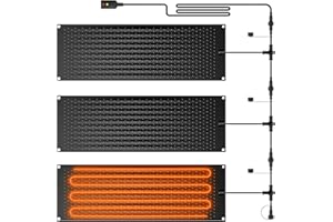 funomo 3 Pack 10” x 30" Heated Snow Melting Mats - Heated Outdoor Mats for Walkways - Electric Snow Melting Mats for Decks and Sidewalks, No-Slip Snow and Ice Melt Heated Sidewalk Mat