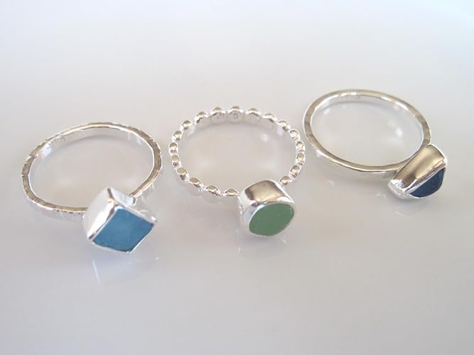 Amazoncom Stacking Ring Sea Glass Stacking Ring In