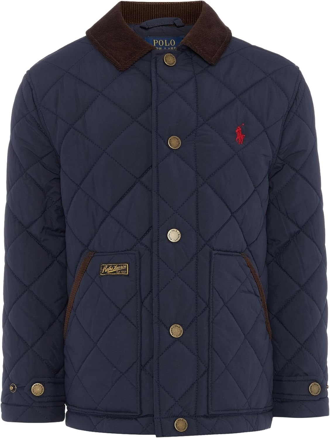 Polo Ralph Lauren Boys Quilted Jacket Coat Preppy Navy 8 (S