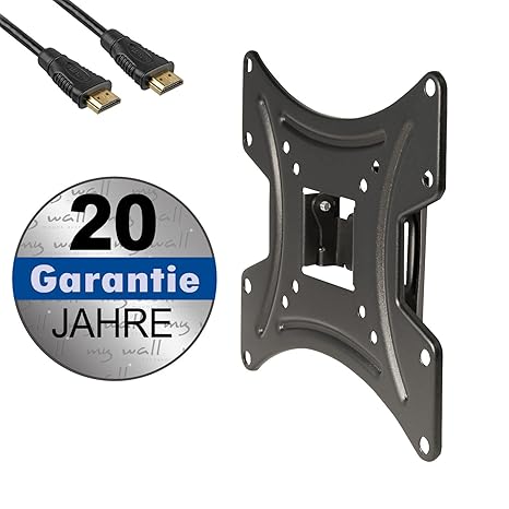 LCD TV Wandhalter stufenlos neigbar(-5°/+15°)kippbar drehbar ca.58-107cm (23'-42') VESA 75x75-200x200 mit Kabelabel HDMI Kabe